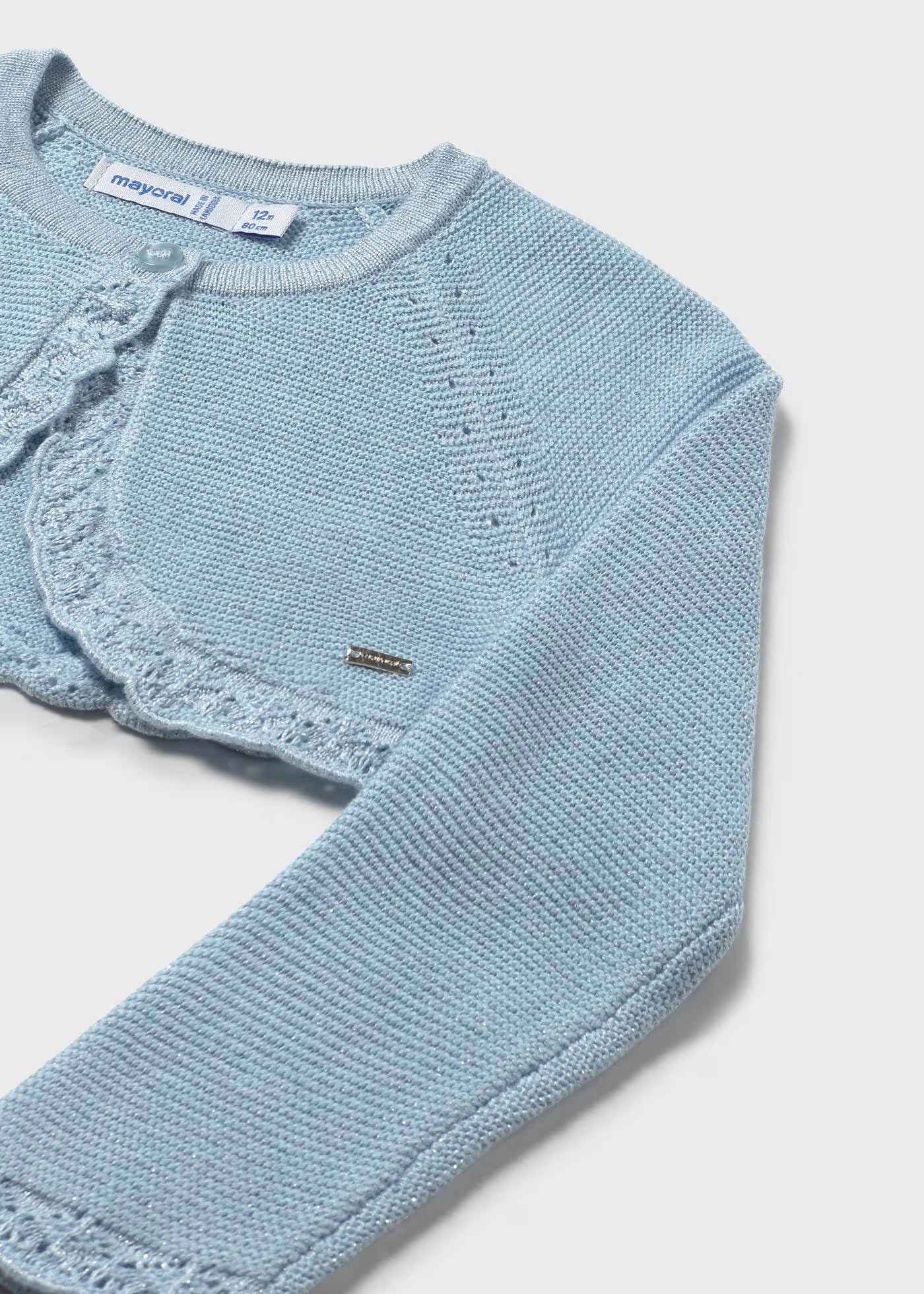 Cardigan bolerino basico tricot neonata Mayoral azzurro cielo Mayoral Azzurro