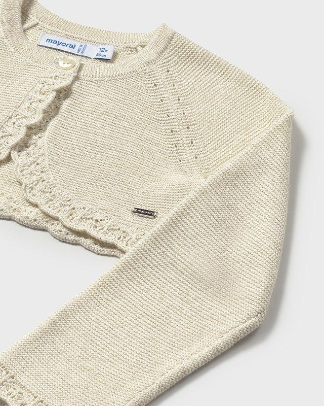 Cardigan bolerino basico tricot neonata Mayoral champagne Mayoral Champagne
