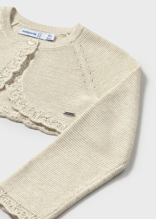 Cardigan bolerino basico tricot neonata Mayoral champagne Mayoral Champagne