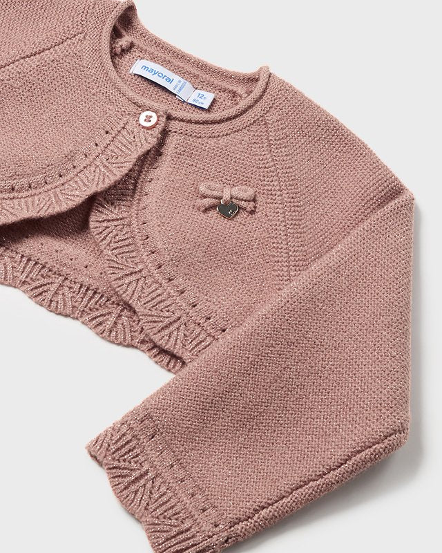 Cardigan coprispalle in maglia neonata Mayora rosa cipria Mayoral Rosa