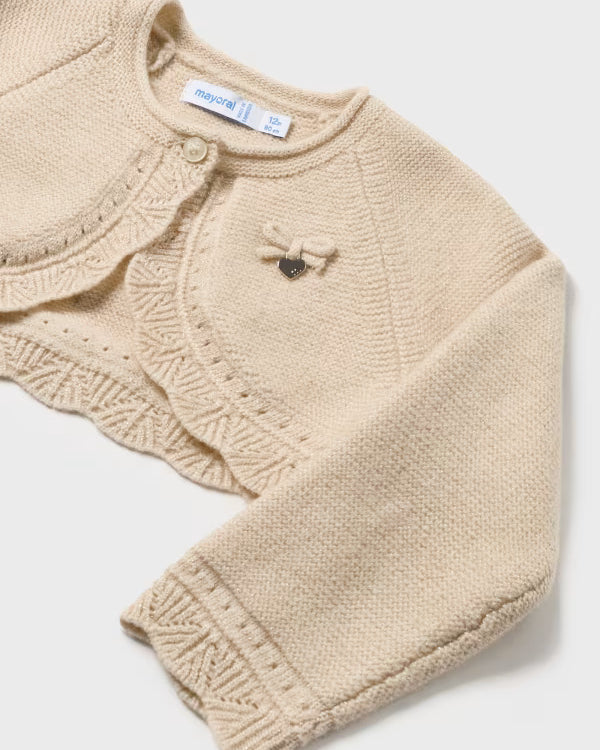 Cardigan coprispalle in maglia neonata Mayoral beige Mayoral Beige