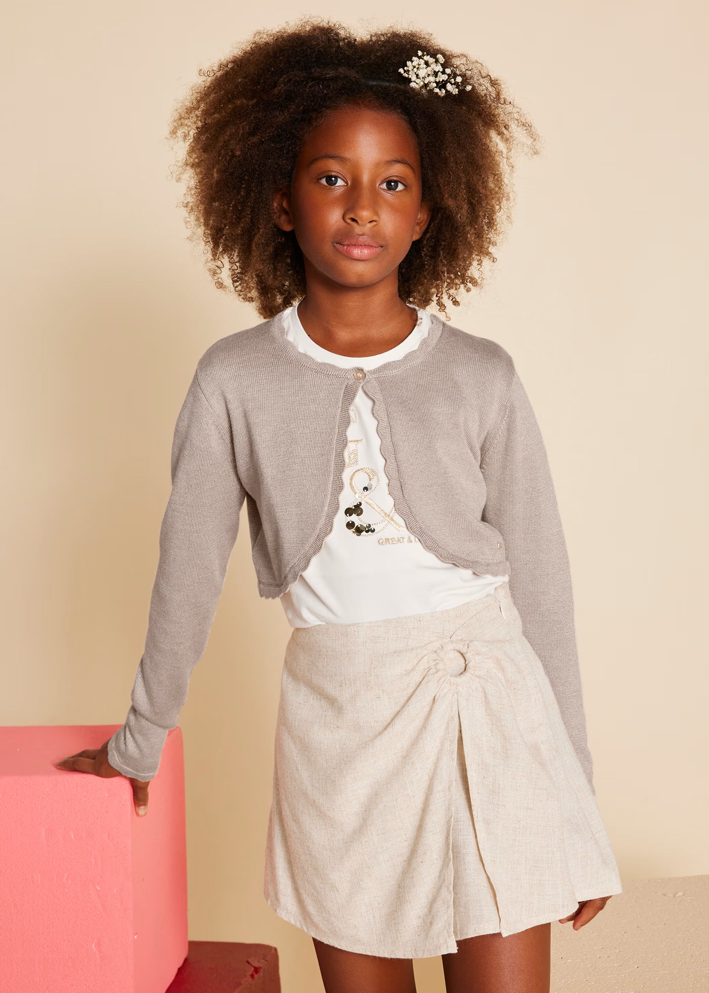 Cardigan in maglia basico ragazza Mayoral beige Mayoral 8 Anni 128cm