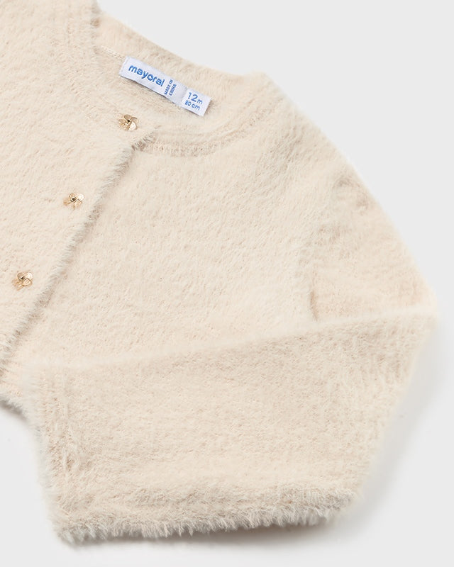 Cardigan in maglia effetto pellicciotto neonata Mayoral cecio Mayoral Cecio