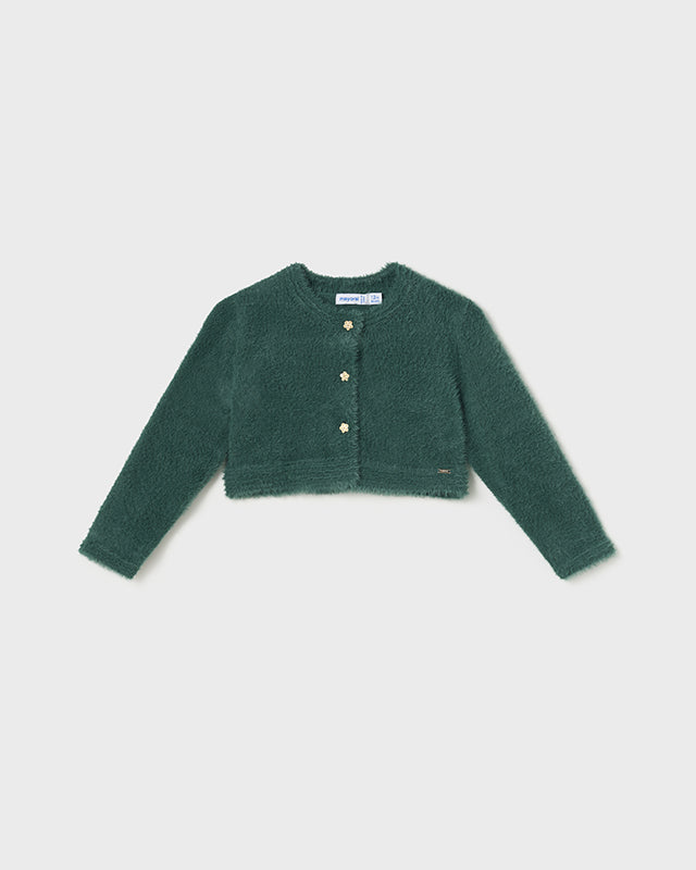Cardigan in maglia effetto pellicciotto neonata Mayoral verde bottiglia Mayoral Verde