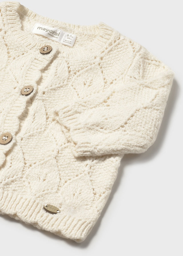 Cardigan in maglia neonata Mayoral Newborn crema Mayoral 0-1 Mesi 55cm