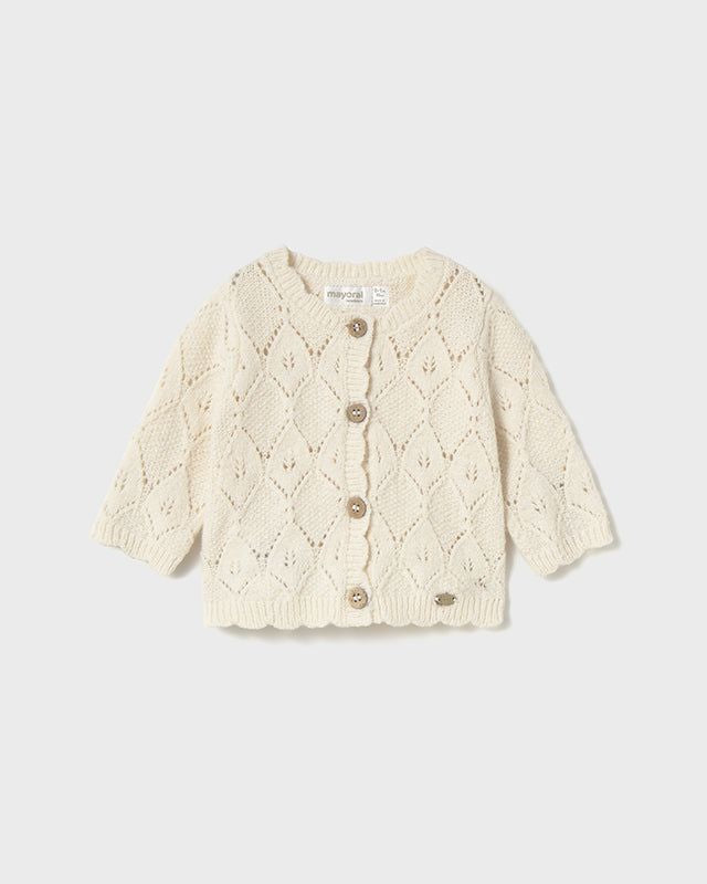 Cardigan in maglia neonata Mayoral Newborn crema Mayoral 0-1 Mesi 55cm