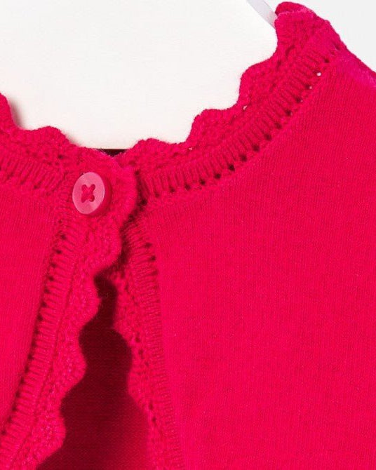 Cardigan neonata Mayoral Basica con merletto Fragola - ErreGiModaBimbo