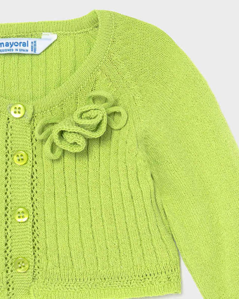 Cardigan neonata Mayoral verde pistacchio in tricot - ErreGiModaBimbo