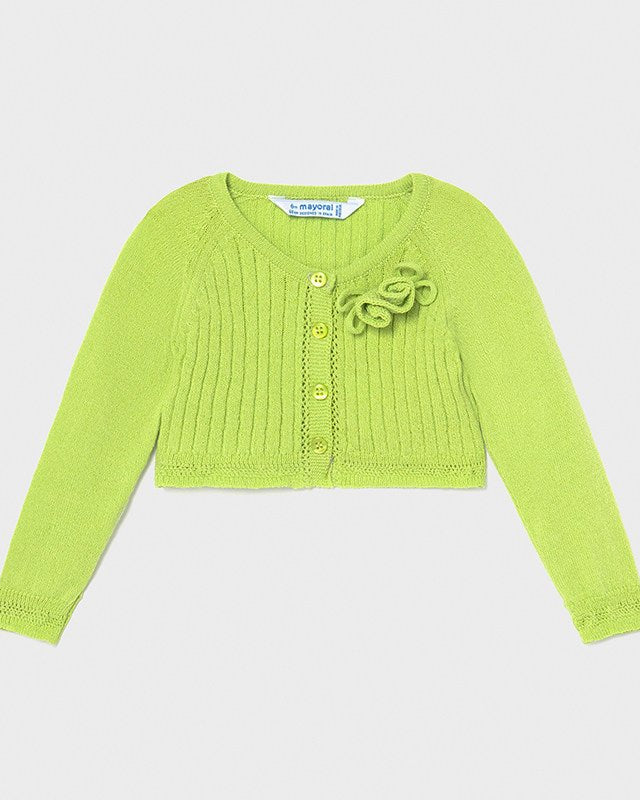 Cardigan neonata Mayoral verde pistacchio in tricot - ErreGiModaBimbo