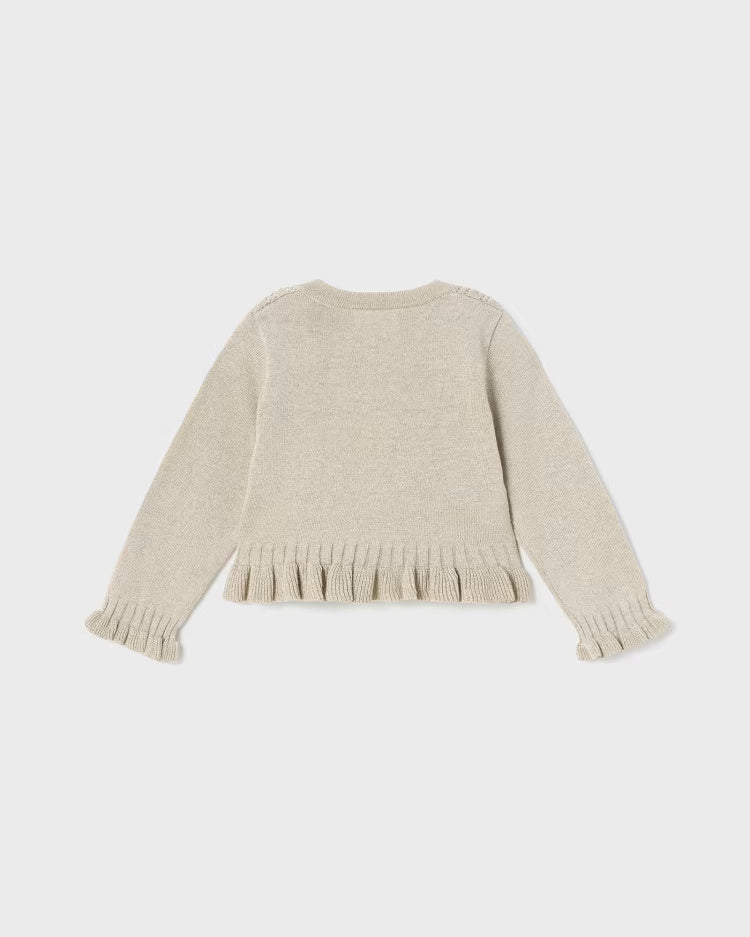 Cardigan tricot cotone neonata Mayoral beige - ErreGiModaBimbo