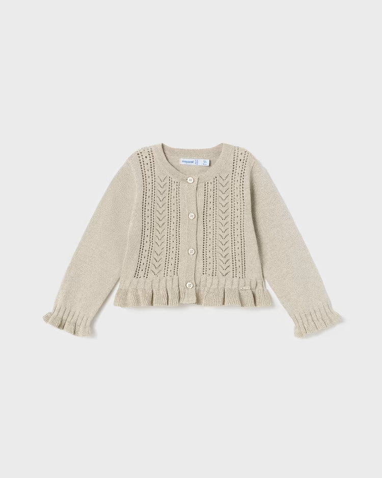 Cardigan tricot cotone neonata Mayoral beige - ErreGiModaBimbo