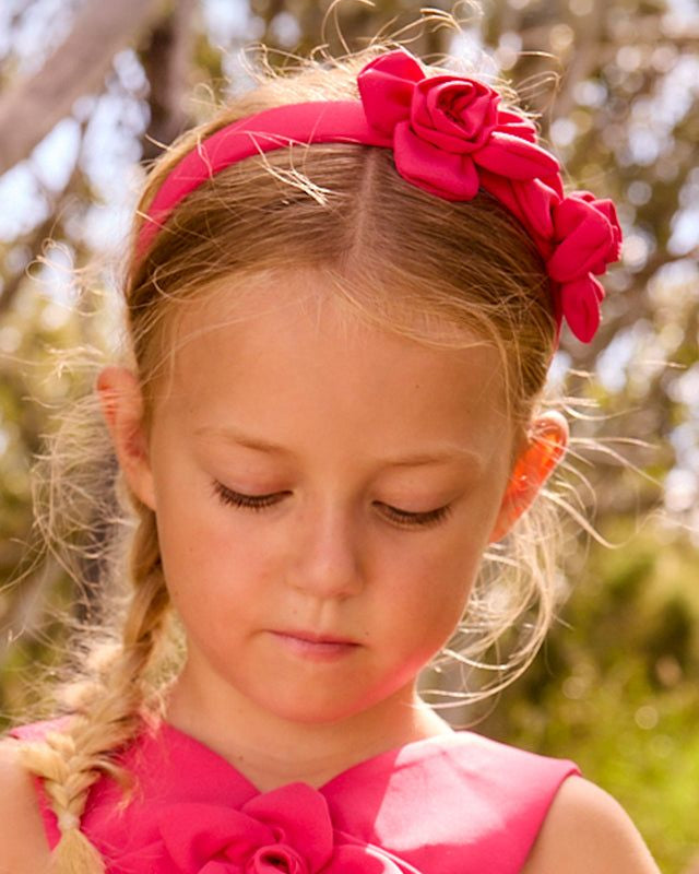 Cerchietto crepe fiori bambina Mayoral fucsia Mayoral