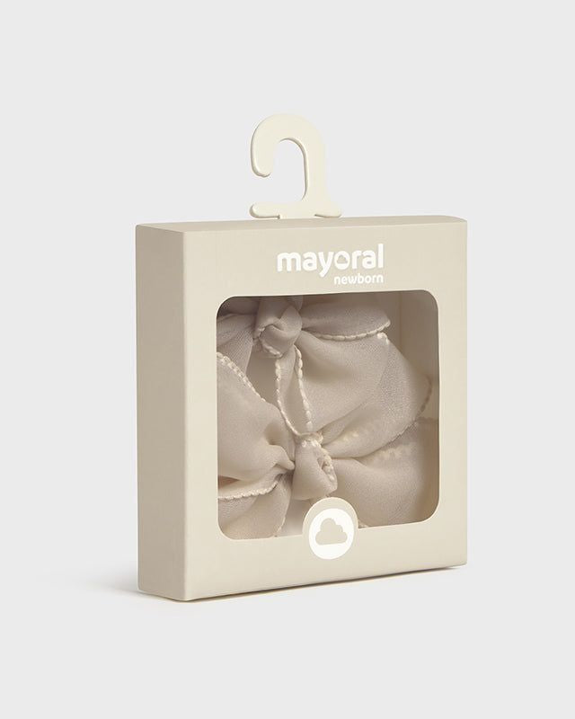 Cerchietto fascetta elasticizzata con fermaglio fiocco neonata Mayoral Newborn beige Mayoral