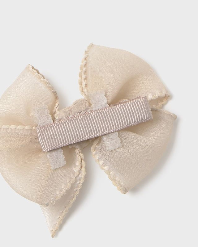 Cerchietto fascetta elasticizzata con fermaglio fiocco neonata Mayoral Newborn beige Mayoral