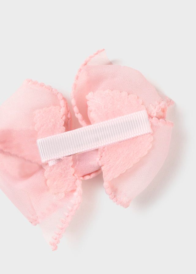 Cerchietto fascetta elasticizzata con fermaglio fiocco neonata Mayoral Newborn rosa Mayoral