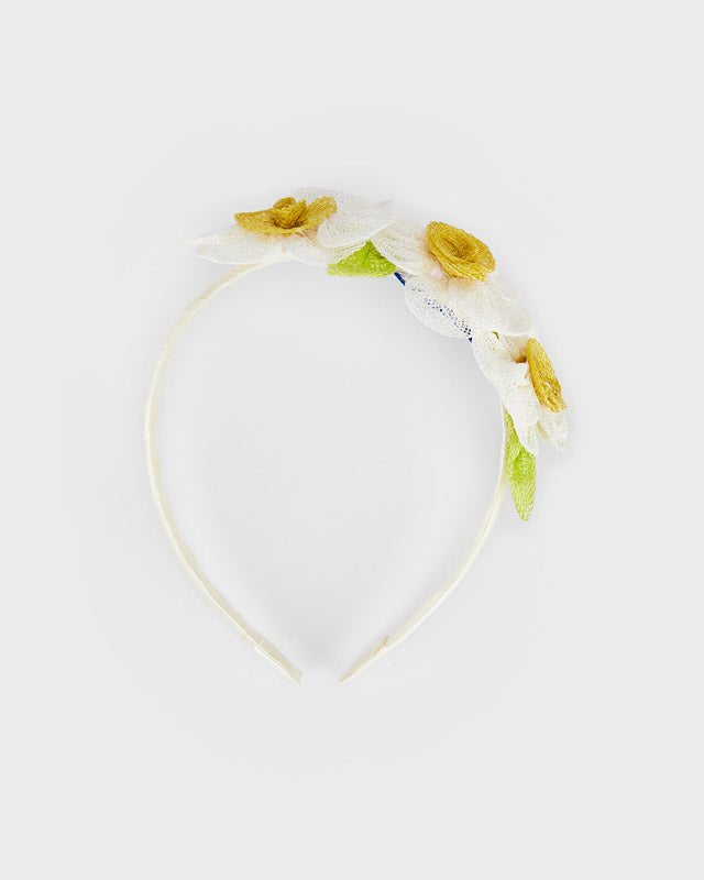 Cerchietto Fiori Bambina Mayoral bianco e giallo - ErreGiModaBimbo
