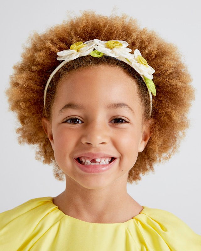 Cerchietto Fiori Bambina Mayoral bianco e giallo - ErreGiModaBimbo