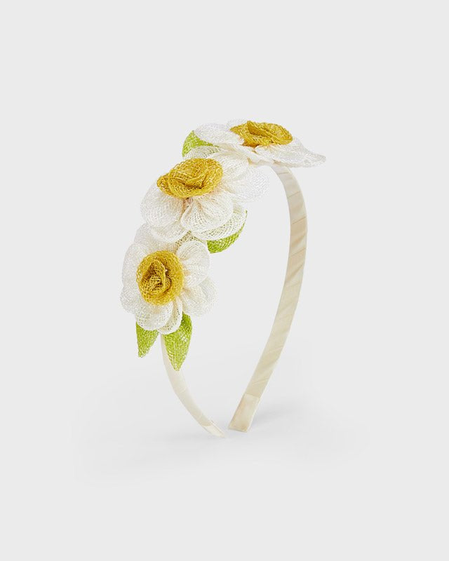 Cerchietto Fiori Bambina Mayoral bianco e giallo - ErreGiModaBimbo