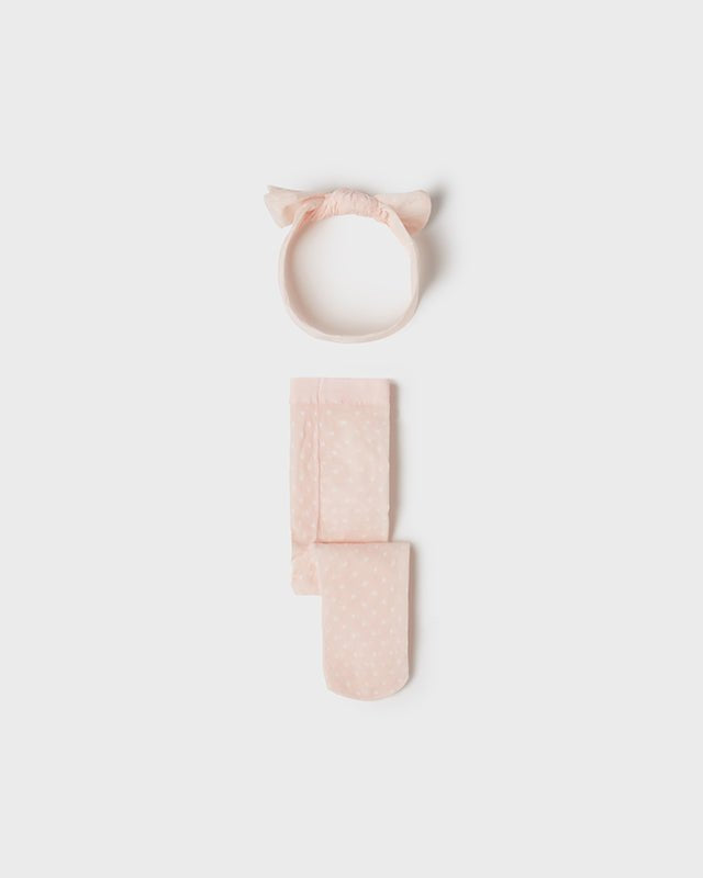 Collant e fascia elastica per capelli neonata Mayoral Newborn Rosa - ErreGiModaBimbo