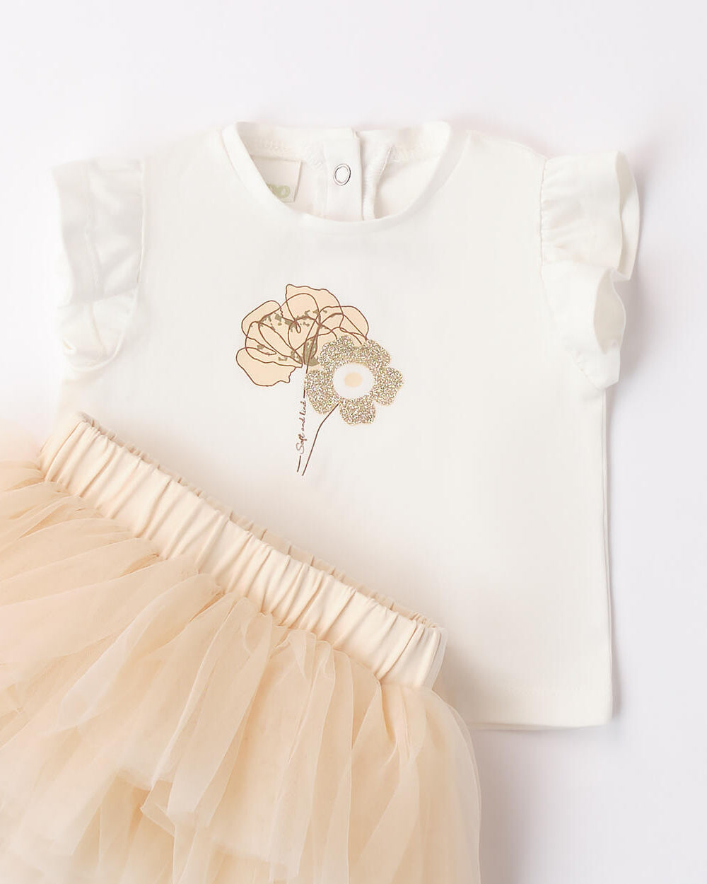 Completino neonata iDO con gonna in tulle crema iDO Panna