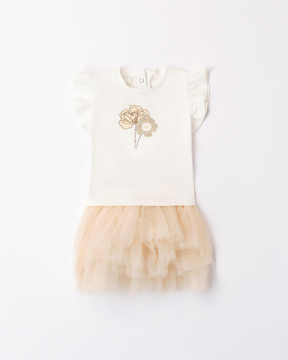 Completino neonata iDO con gonna in tulle crema iDO Panna