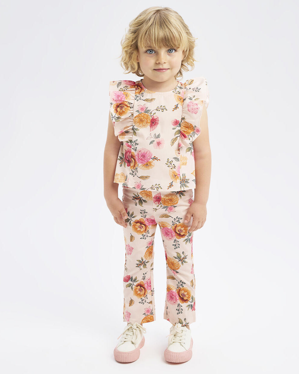 Completo 2 pezzi bambina iDO rosa floreale iDO Rosa