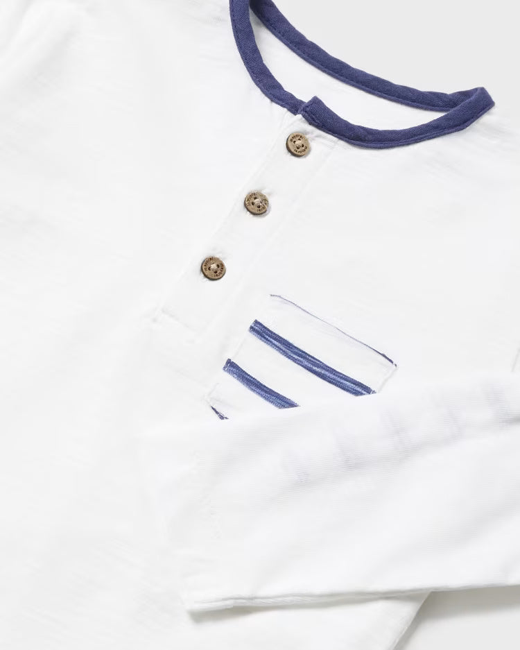 Completo 2 pezzi fresco cotone neonato Mayoral bianco e blu Mayoral Blu