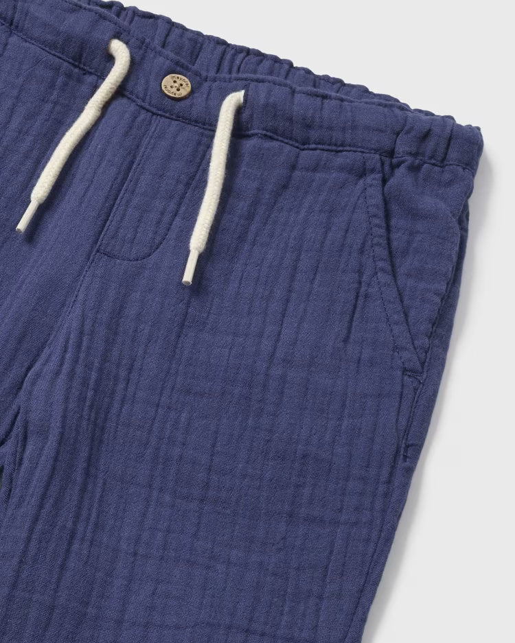 Completo 2 pezzi fresco cotone neonato Mayoral bianco e blu Mayoral Blu