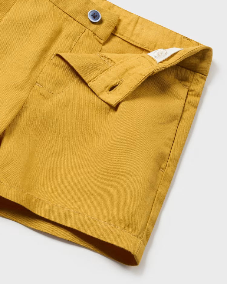 Completo 2 pezzi in lino neonato Mayoral bianco e giallo ocra Mayoral Giallo