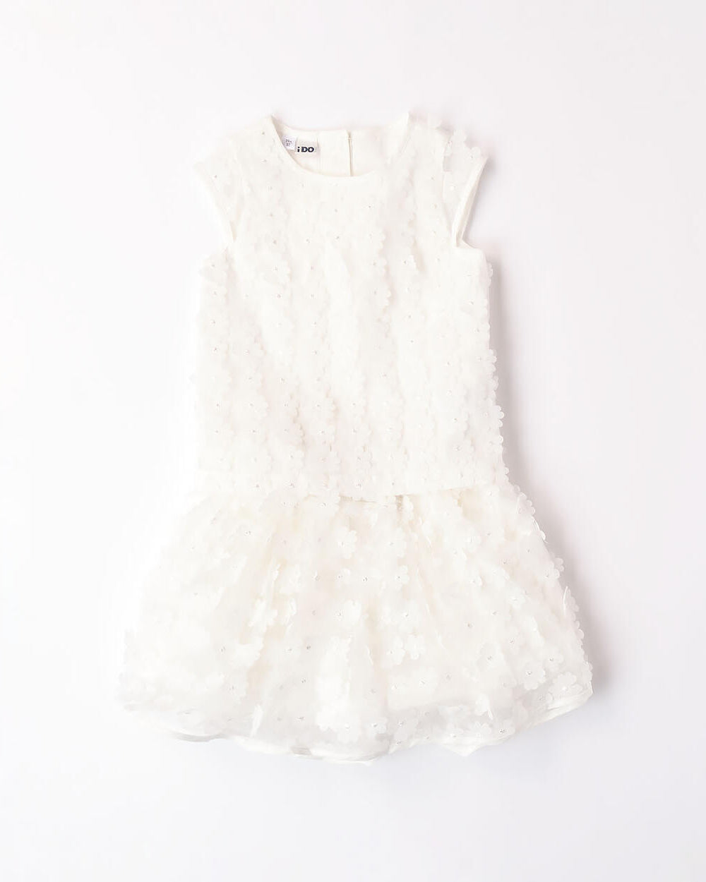 Completo 2 pezzi elegante bambina iDO in tulle panna iDO Panna