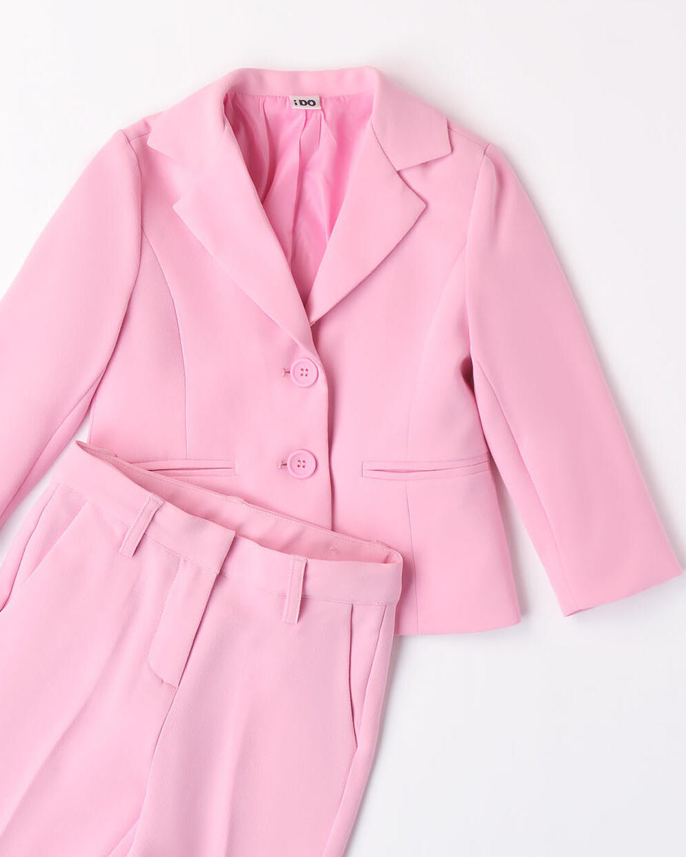 Completo 2 pezzi elegante bambina iDO tessuto crepes rosa iDO Rosa