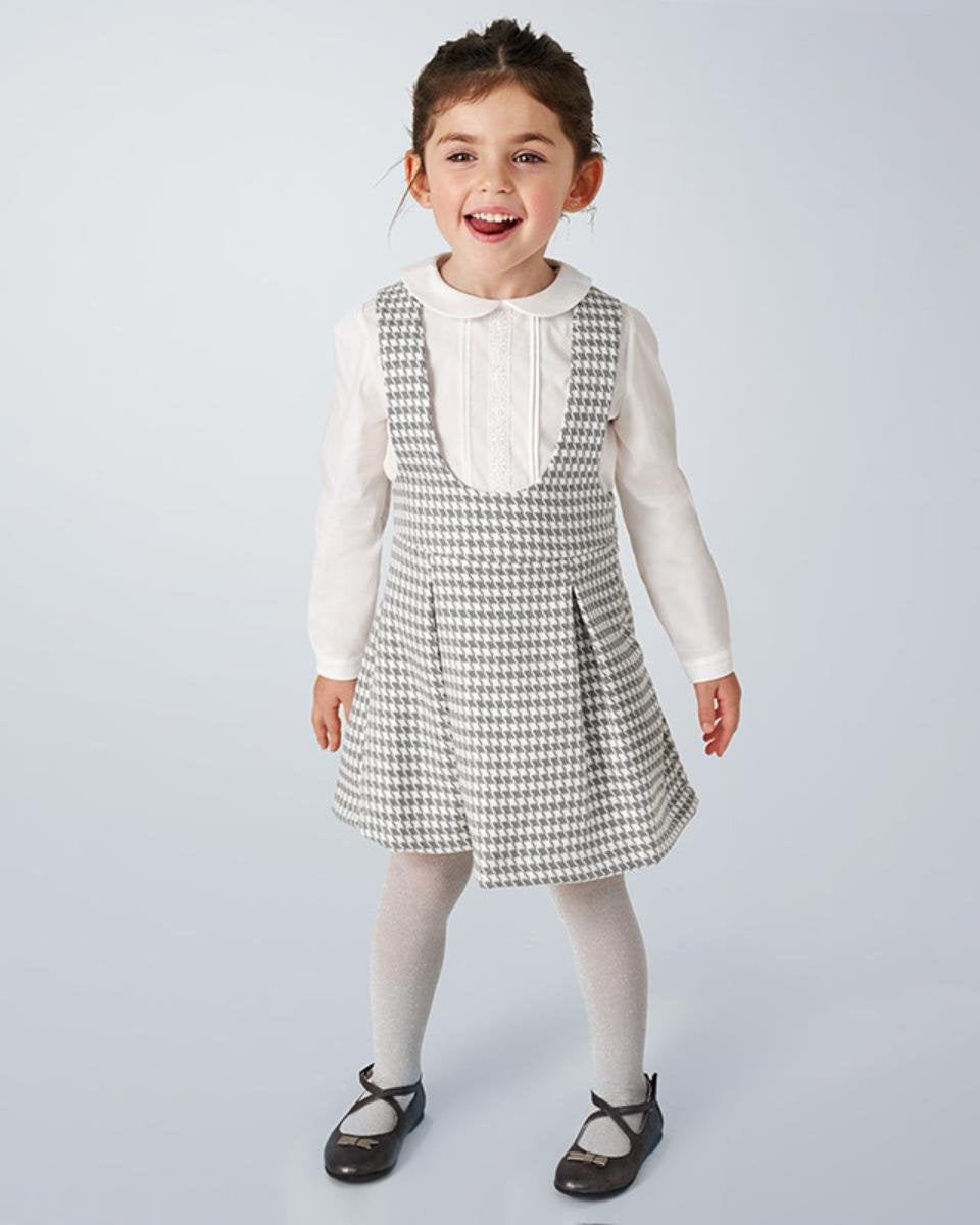 Completo 2 pezzi gonna bambina Mayoral microfantasia grigia - ErreGiModaBimbo