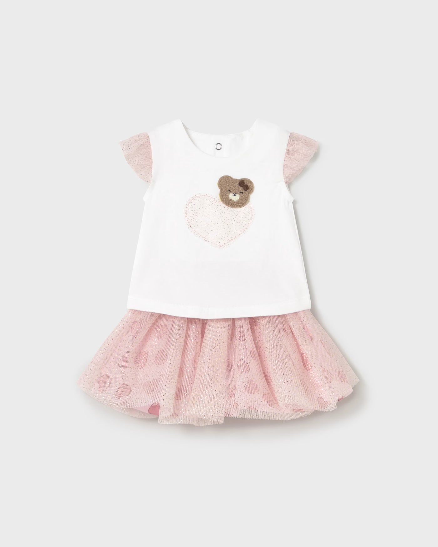 Completo 2 pezzi neonata Mayoral gonna tulle orsetto rosa Mayoral Rosa