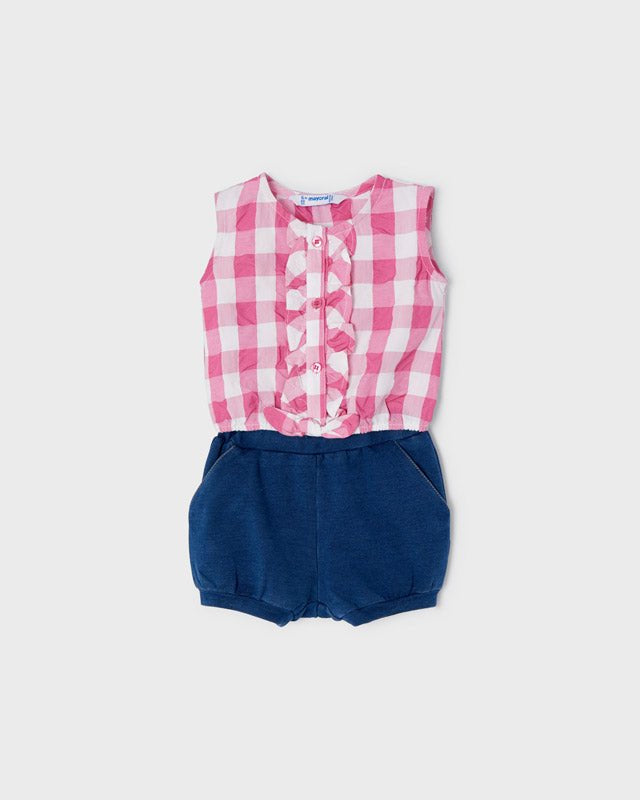 Completo 2 pezzi neonata Mayoral qudri magenta - ErreGiModaBimbo