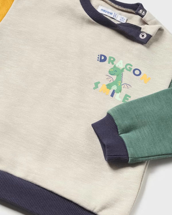 Completo 2 pezzi neonato Mayoral caldo cotone "DRAGO SMILE" - ErreGiModaBimbo