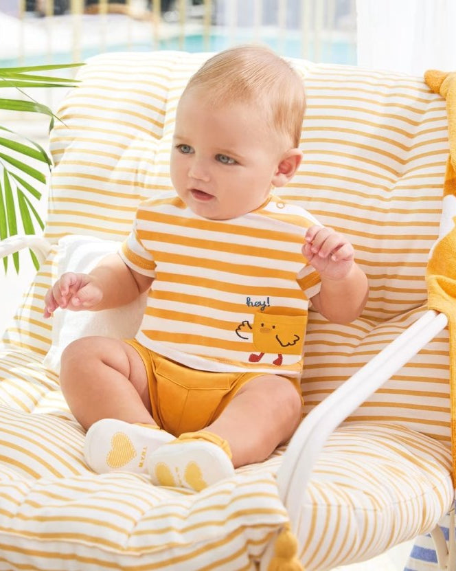 Completo 2 pezzi neonato Mayoral Newborn giallo tema pulcino Mayoral Giallo
