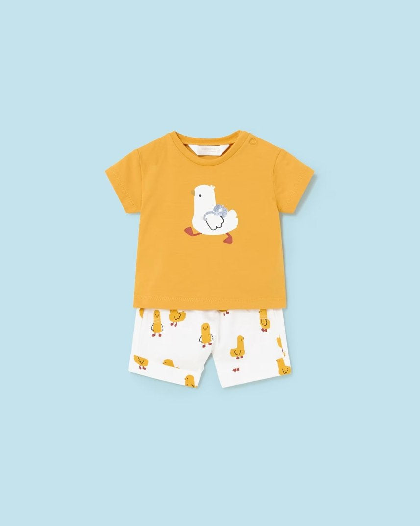 Completo 2 pezzi neonato Mayoral Newborn giallo tema pulcino Mayoral Giallo