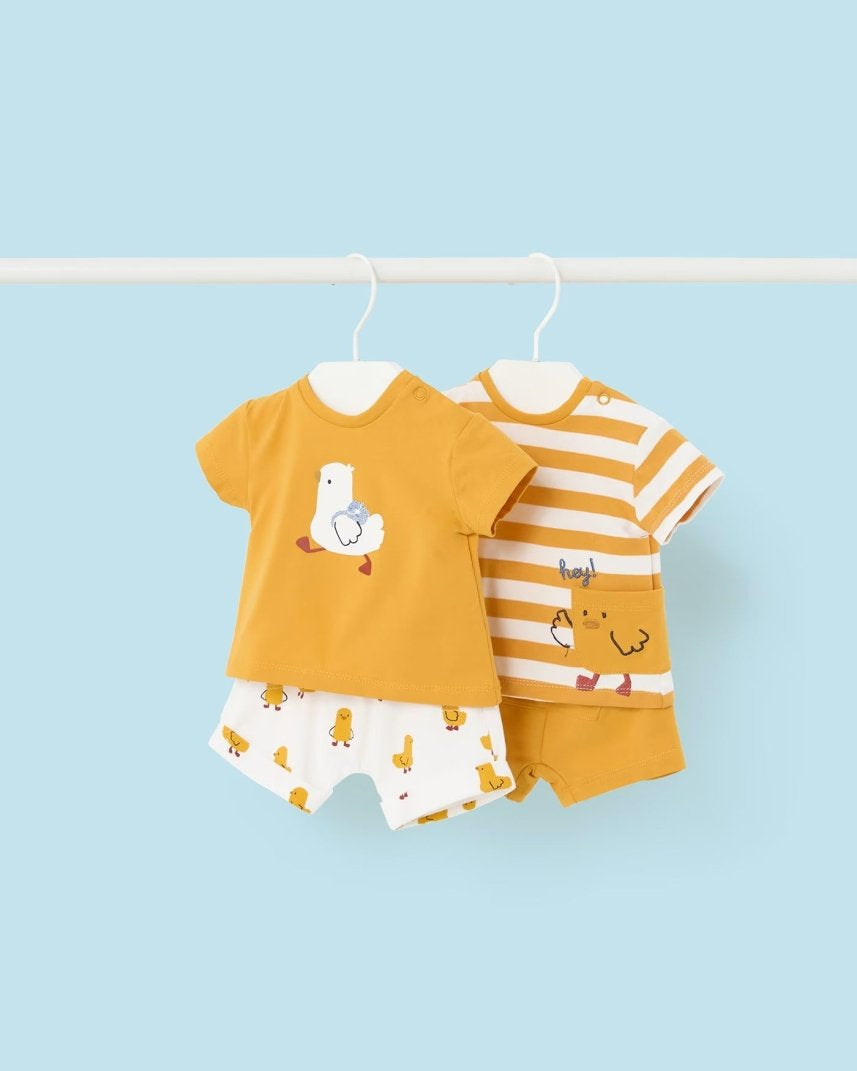 Completo 2 pezzi neonato Mayoral Newborn giallo tema pulcino Mayoral Giallo