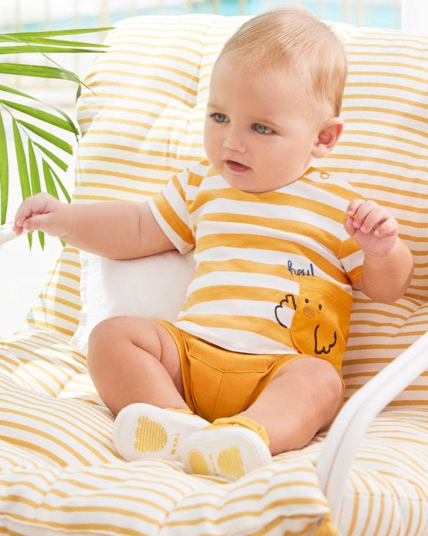 Completo 2 pezzi neonato Mayoral Newborn giallo tema pulcino Mayoral Giallo