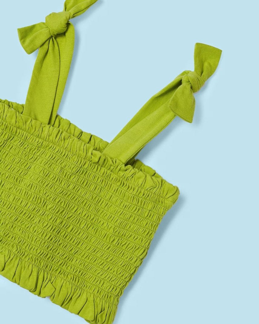 Completo 2 pezzi punto smock bambina Mayoral fantasia verde Mayoral Verde