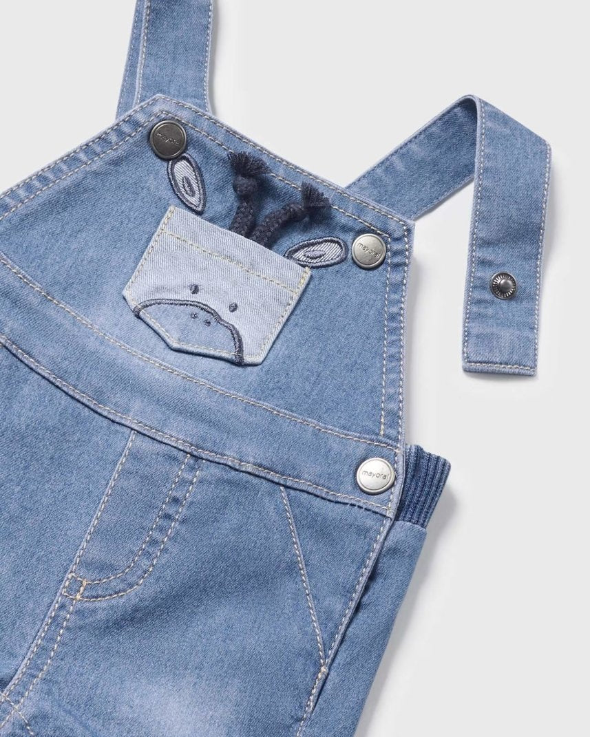 Completo 2 pezzi salopette jeans fresco cotone neonato Mayoral Newborn Palme Mayoral Jeans