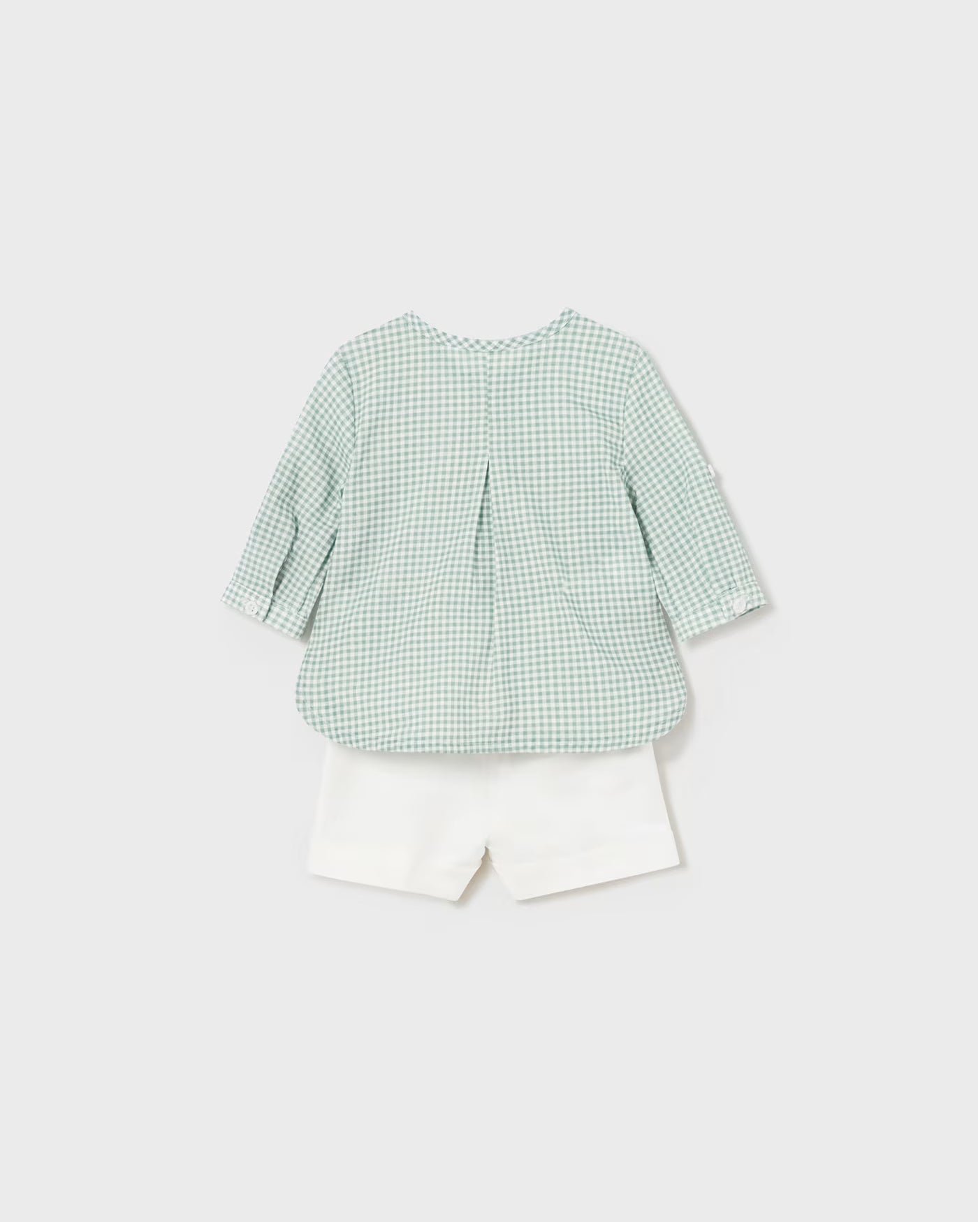 Completo 2 pezzi in lino neonato Mayoral Newborn verde e bianco Mayoral Verde