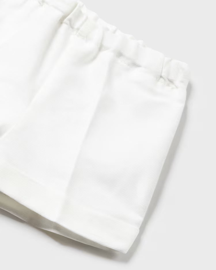 Completo 2 pezzi in lino neonato Mayoral Newborn verde e bianco Mayoral Verde