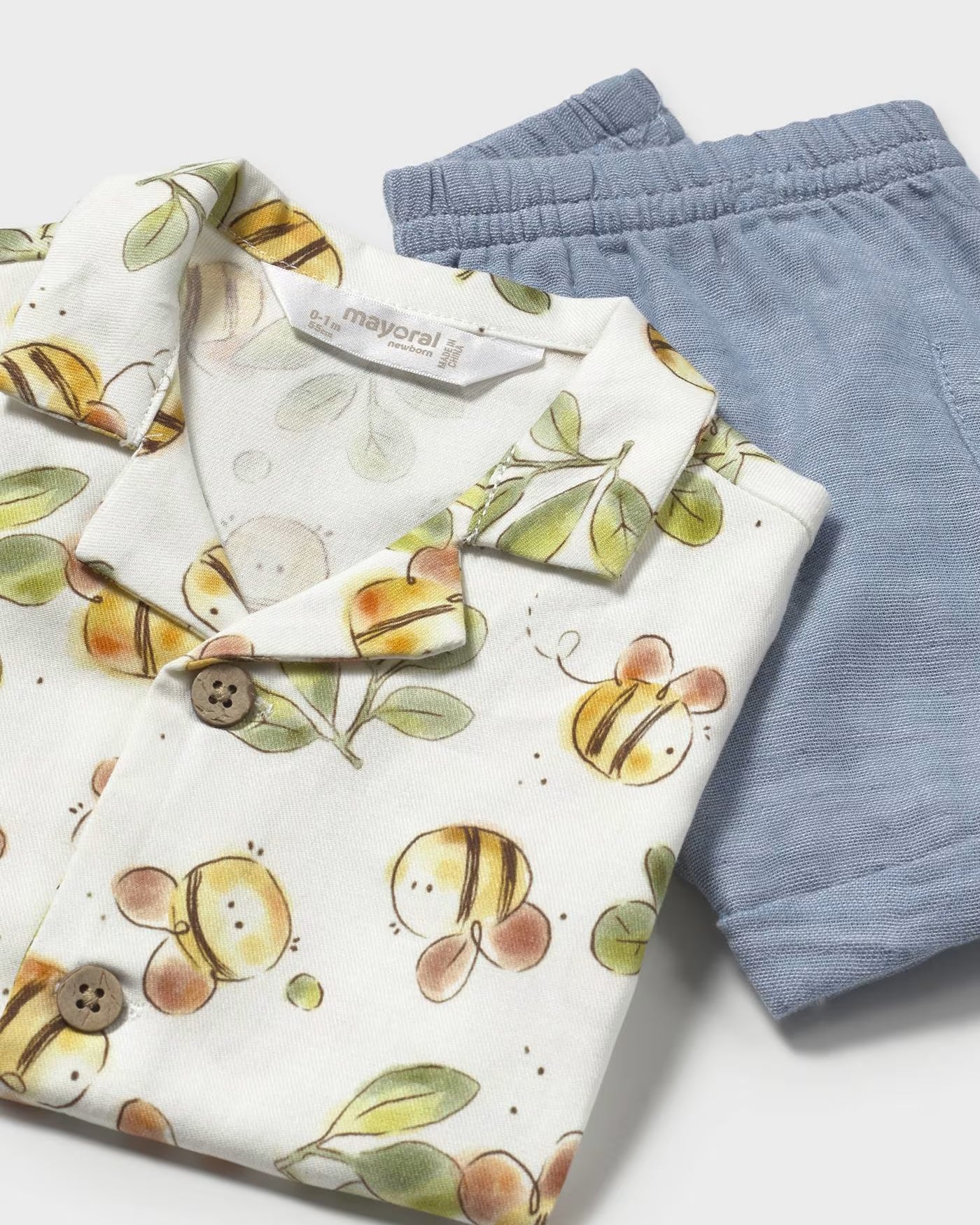 Completo 3 pezzi con camicia neonato Mayoral Newborn Ape oliva Mayoral 0-1 Mesi 55cm