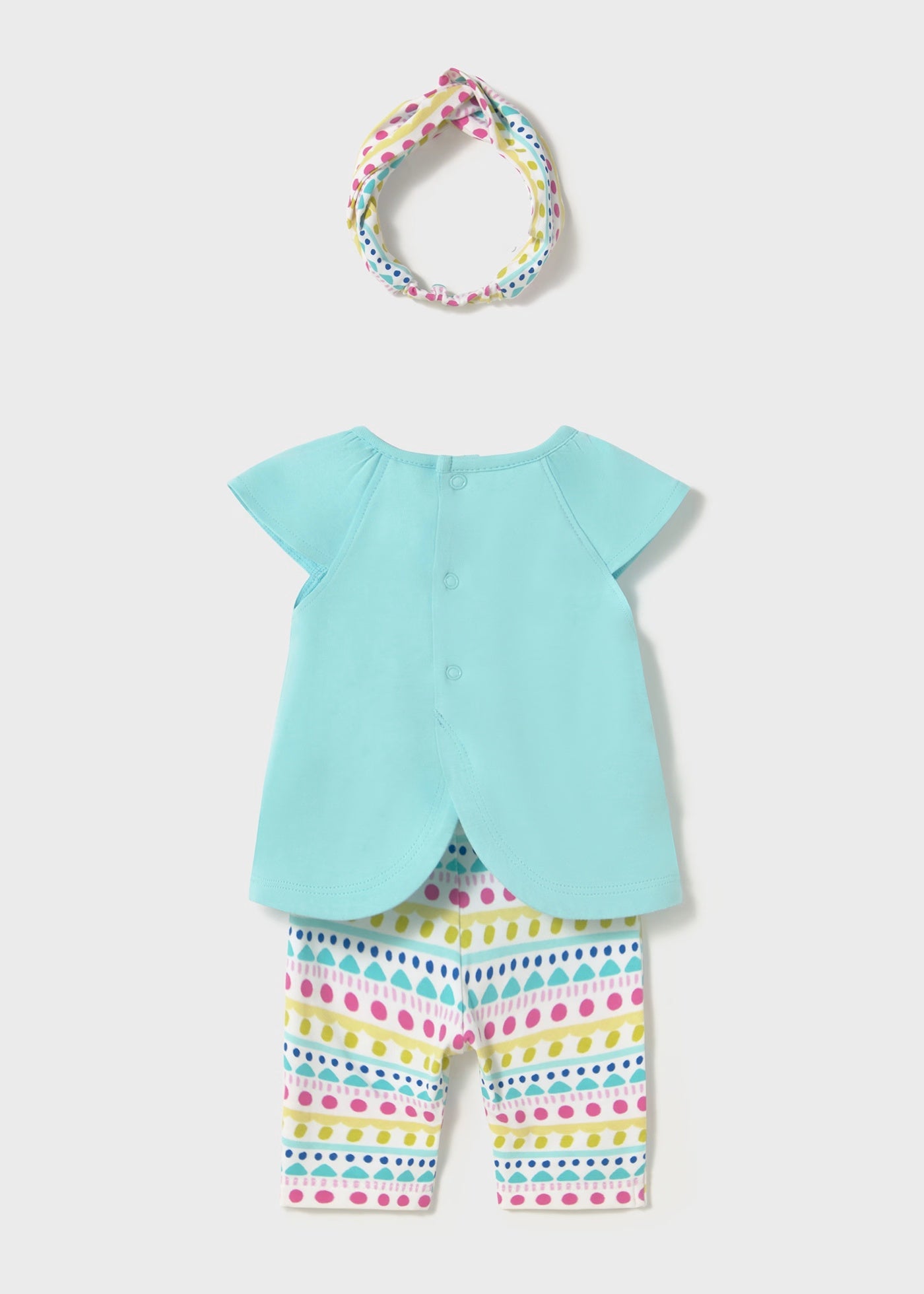 Completo 3 pezzi con fascia neonata Mayora Newborn sirena acqua Mayoral Acqua