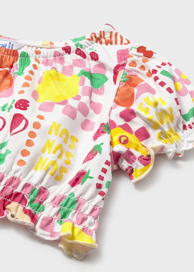 Completo neonata con fascia frutta ibisco Mayoral Mayoral 6 Mesi 68cm