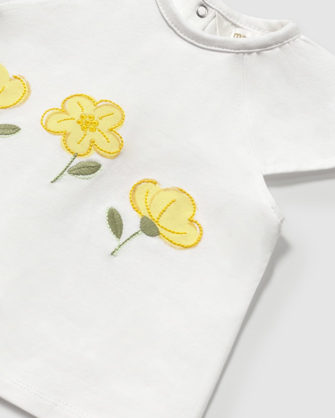 Completo 3 pezzi con fascia neonata Mayoral Newborn giallo floreale Mayoral Giallo