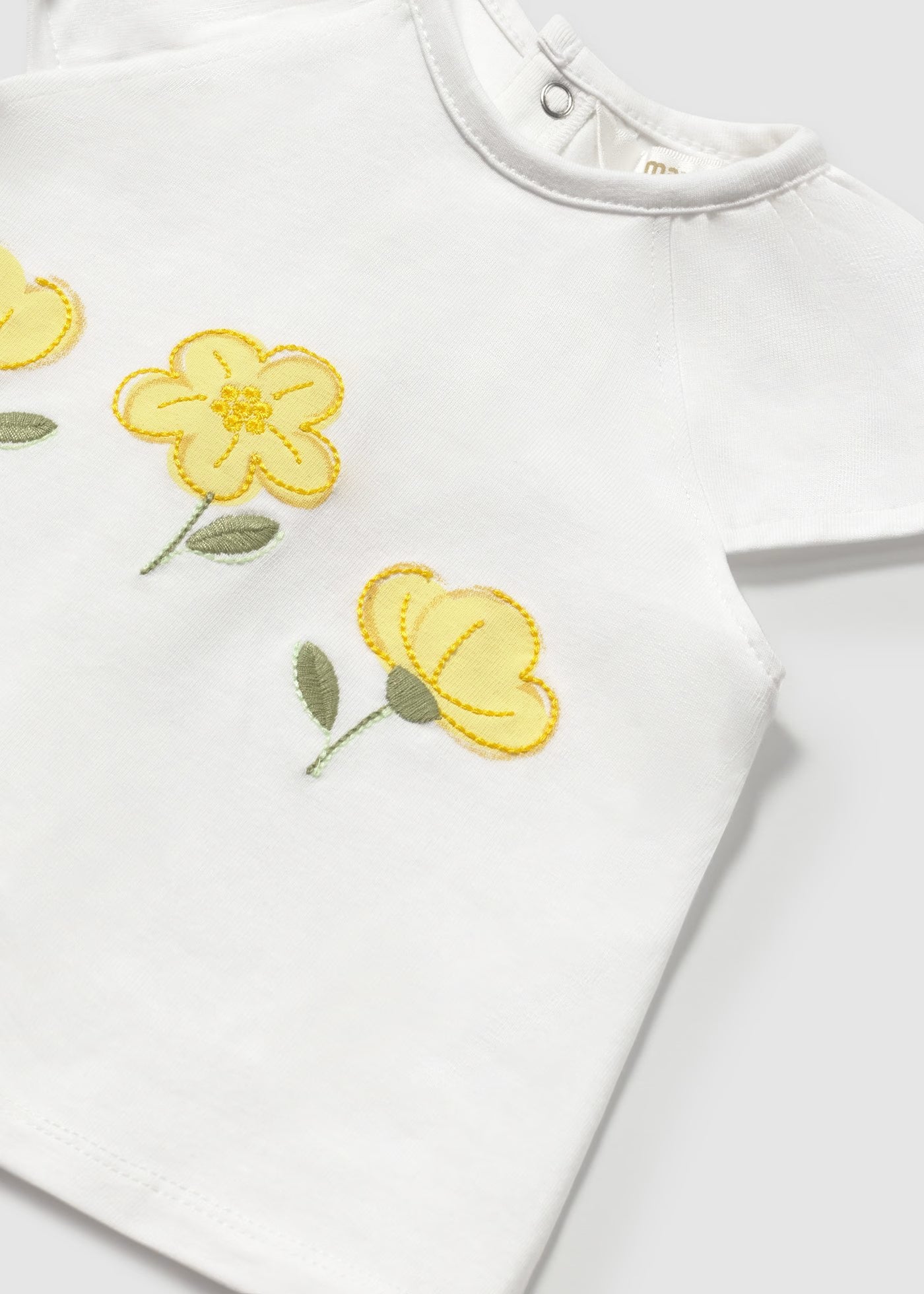 Completo 3 pezzi con fascia neonata Mayoral Newborn giallo floreale Mayoral Giallo