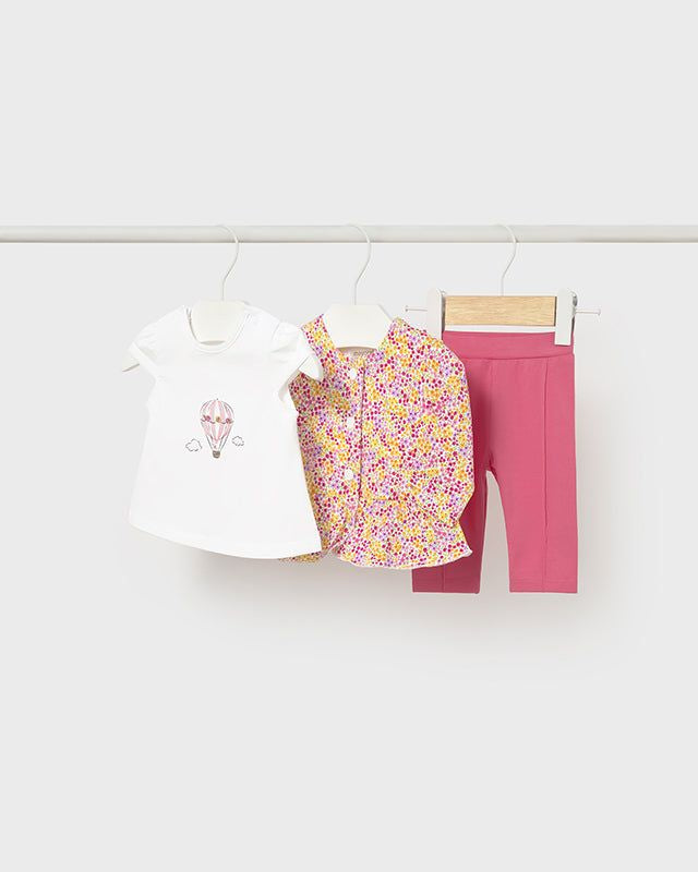 Completo neonata Mayoral 3 pezzi rosa multicolor Mayoral 0-1 Mesi 55cm