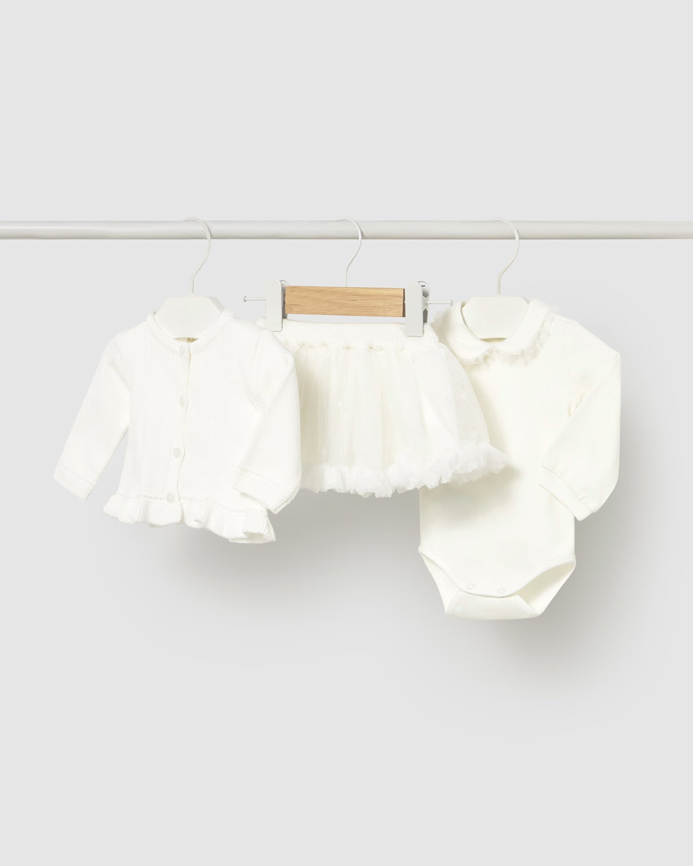 Completo 3 pezzi con gonna neonata Mayoral Newborn panna Mayoral 0-1 Mesi 55cm